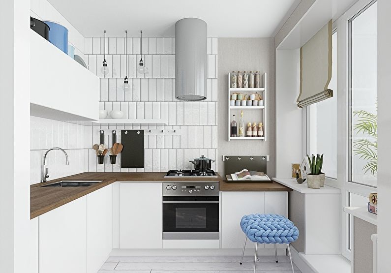 Kleine Küche in Weiß - Innenarchitektur