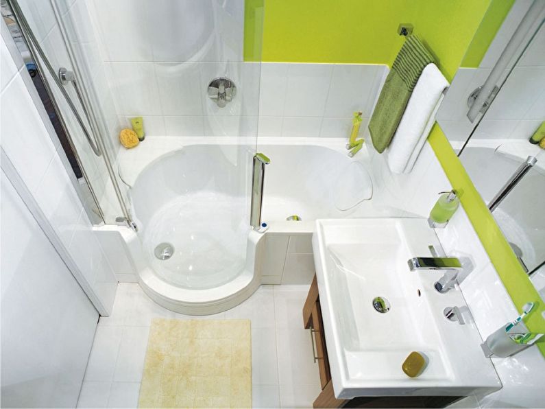 Дизайн на баня 3 кв.м. в зелени тонове - снимка