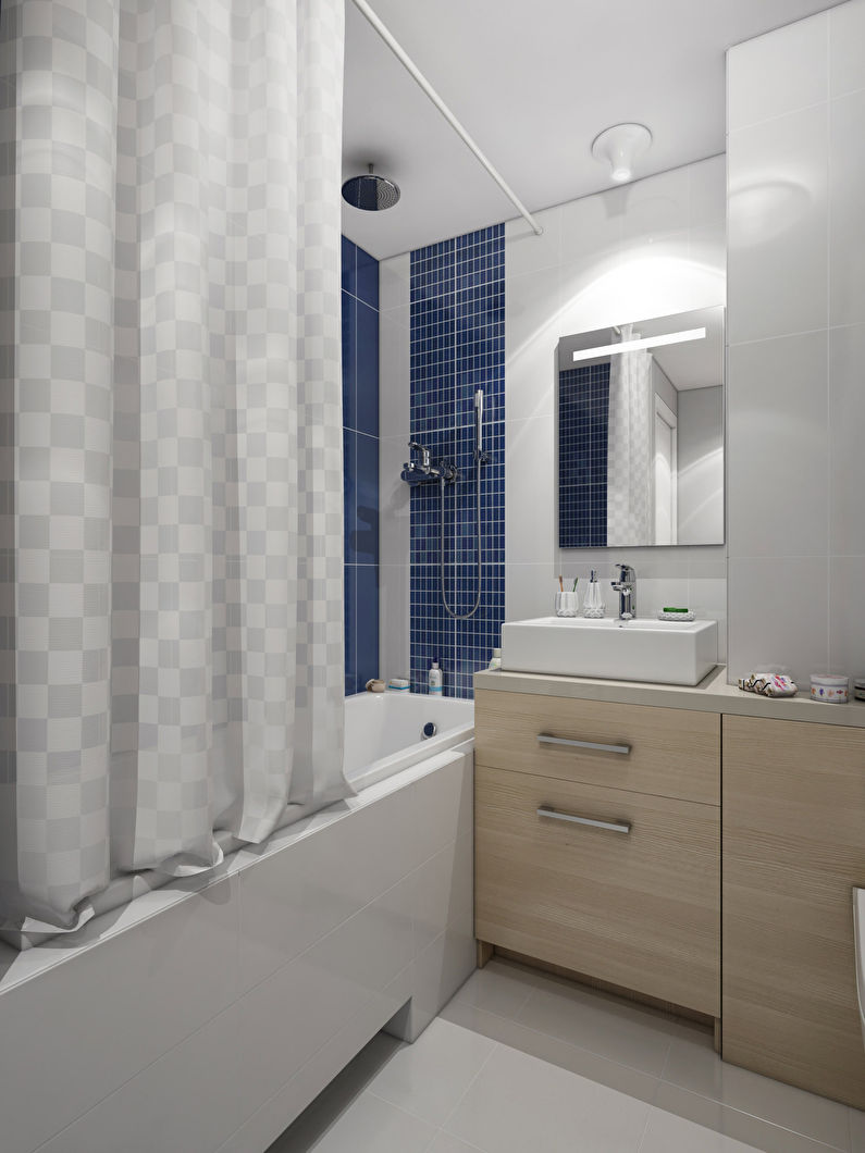 Дизайн на баня 3 кв.м. в модерен стил - снимка