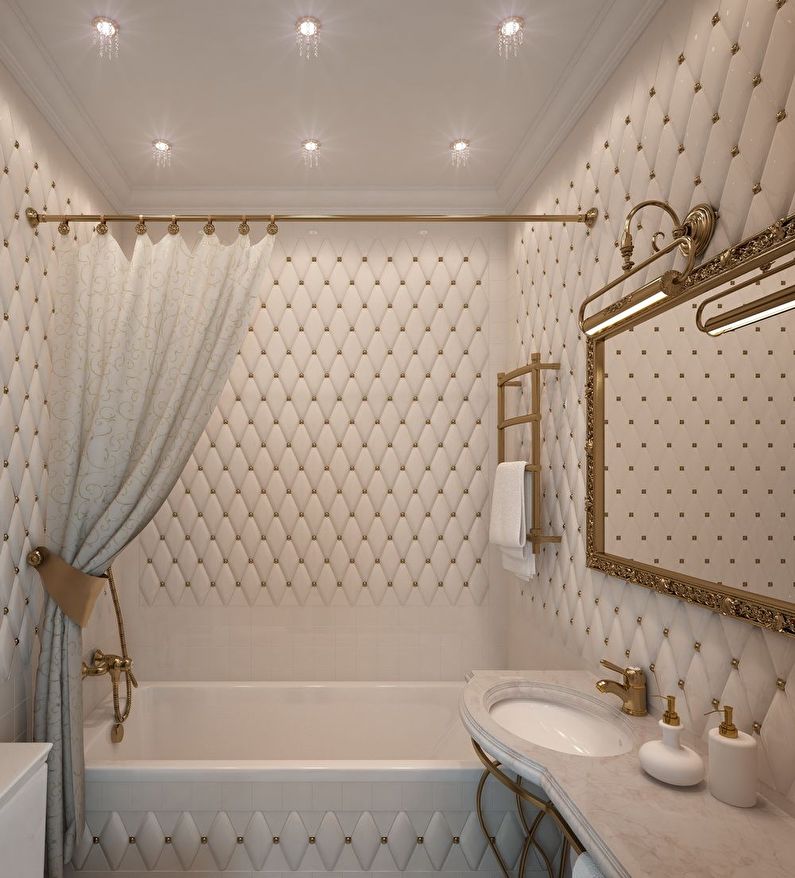 Дизайн на баня 3 кв.м. в класически стил - снимка