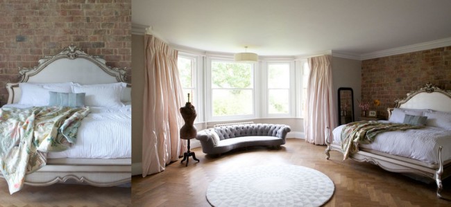 Деликатна завеса в класическа спалня.