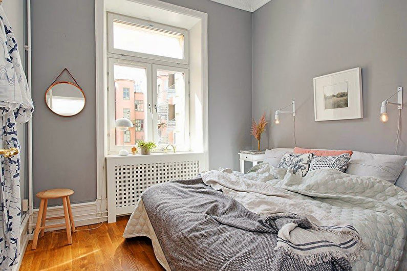 Design ložnice 9 m2 - šedá barva