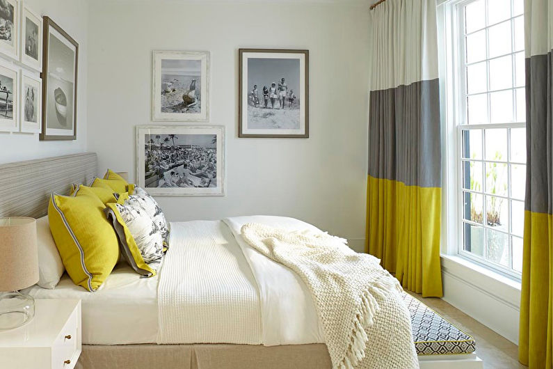Design ložnice 9 m2 - dekor a textil