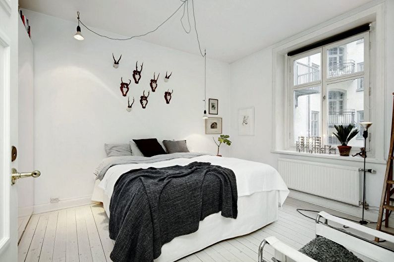 Design ložnice 9 m2 ve skandinávském stylu