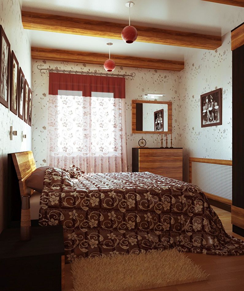 تصميم غرفة النوم على طراز خروتشوف - الطراز الريفي