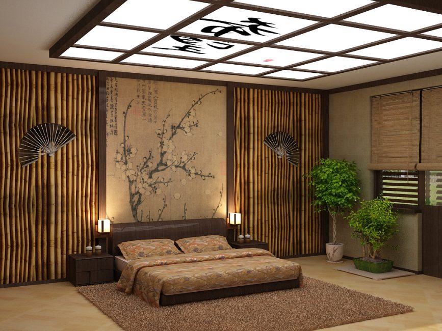 Wanddekoration mit Bambus