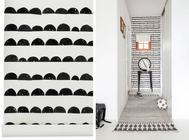 Оригинален начин за декориране на стена в тесен коридор: с помощта на домашен гумен печат или други скрап материали