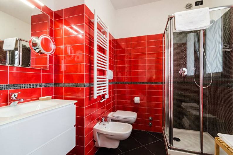 Rotes Badezimmer - Innenarchitektur 2021