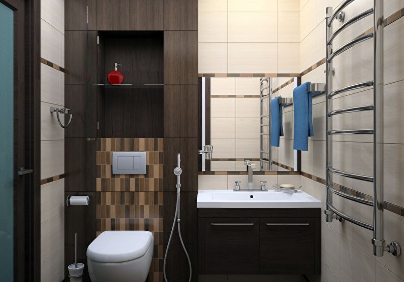 Дизайн на баня в Хрушчов - мивка и тоалетна
