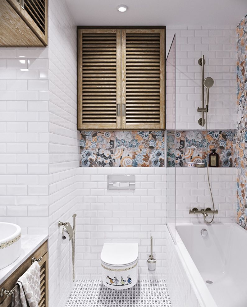 Interiérový design koupelny ve stylu Provence - fotografie