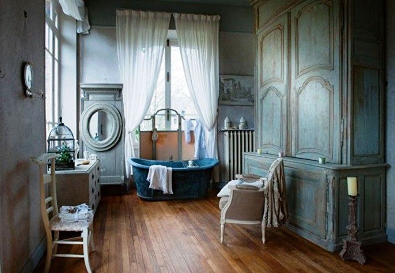 Interiérový design koupelny ve stylu Provence - fotografie