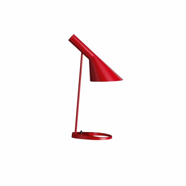 Duńskie meble designerskie Arne Jacobsen aj lampa czerwona