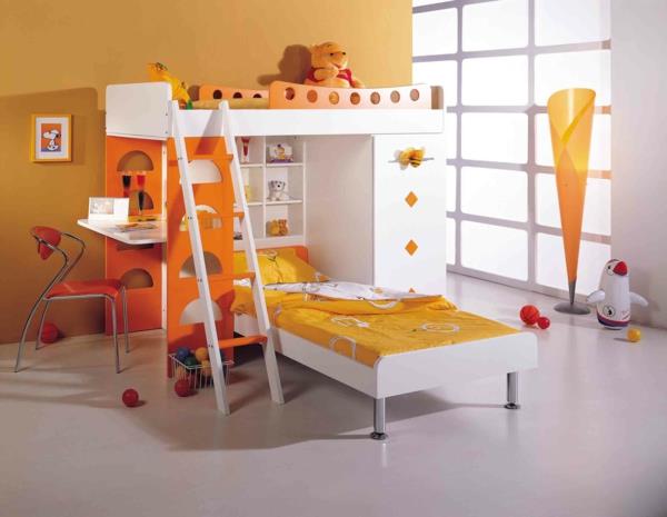 podwójne łóżka pokój dziecięcy projekt nowoczesne biurko