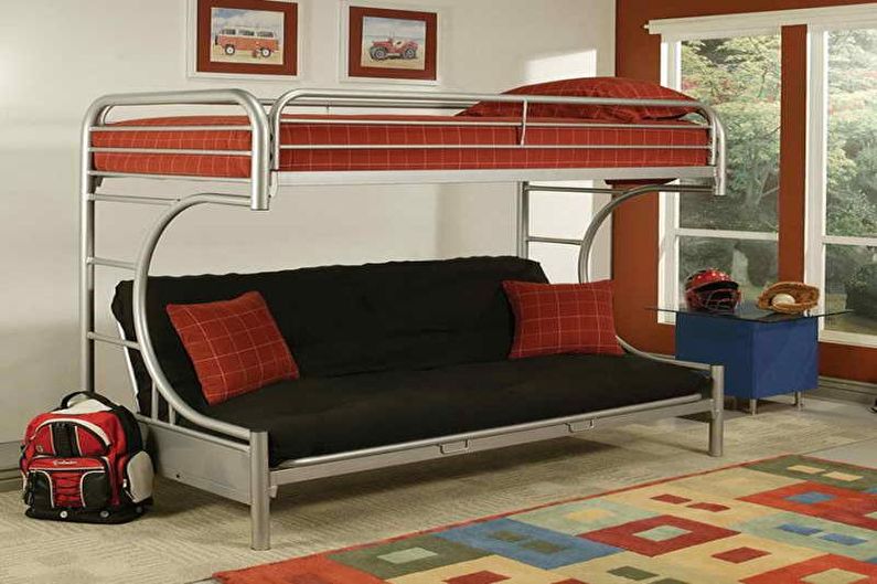 Patrová postel s pohovkou - konstrukce