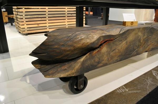 table de travail de meubles en bois véritable table sur roues