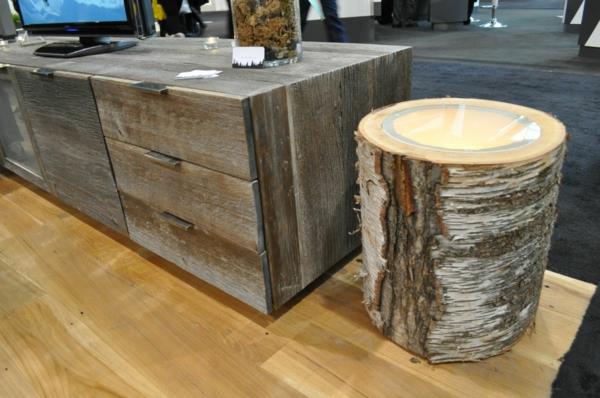 souche d'arbre de table d'appoint de meubles en bois naturel