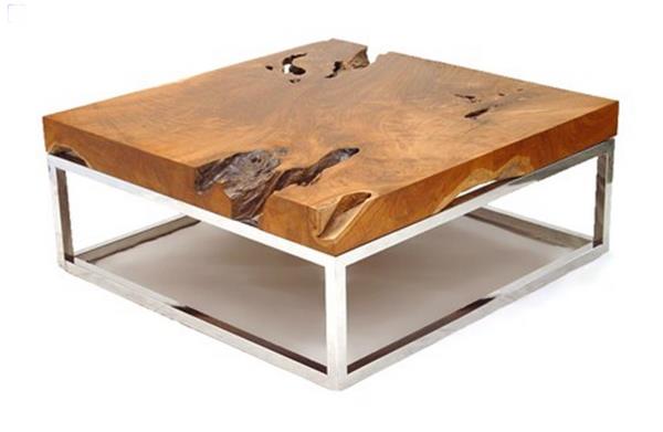 Table d'appoint de table basse de meubles en bois véritable