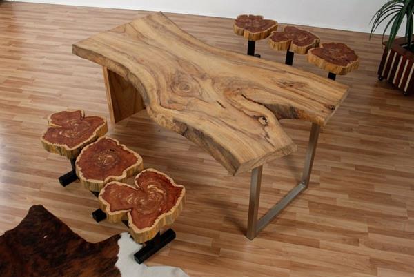 bancs de table à manger en bois véritable