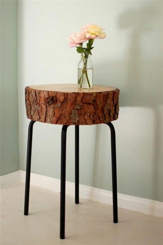 Disque de tronc d'arbre haut de meubles en bois naturel
