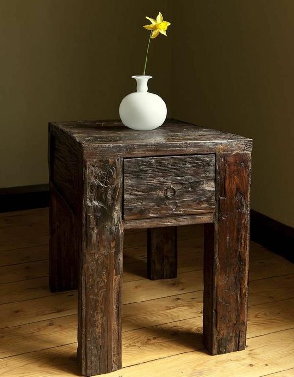 tiroir de table de chevet de meubles en bois naturel