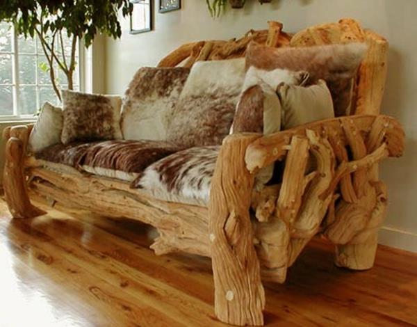 meubles en bois véritable canapé en bois naturel