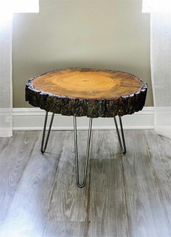 table d'appoint ronde de meubles en bois naturel