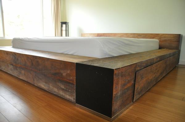 Meubles en bois véritable lit de chambre poutres en bois