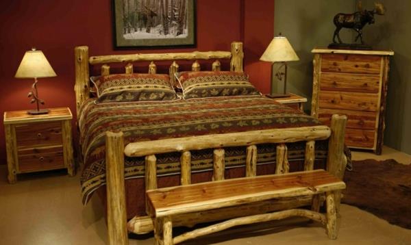 lit de chambre de meubles en bois naturel