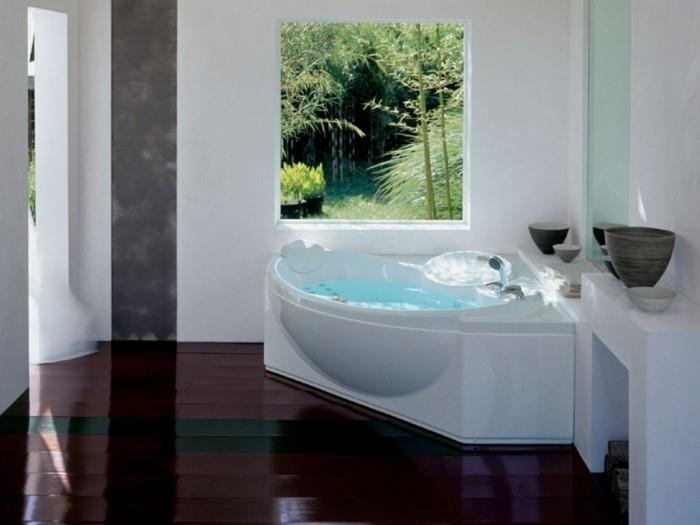 wanna narożna nowoczesna łazienka z wyposażeniem piękna podłoga