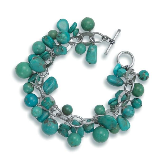 pierres précieuses turquoise bracelet élégant sens