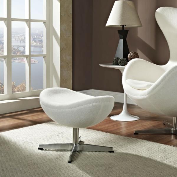 fotel biały design stołek salon