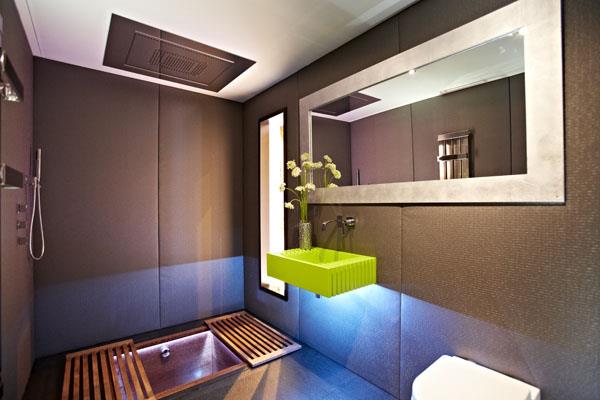 a Yo! Home Apartment Lavabo Meuble de toilette vert