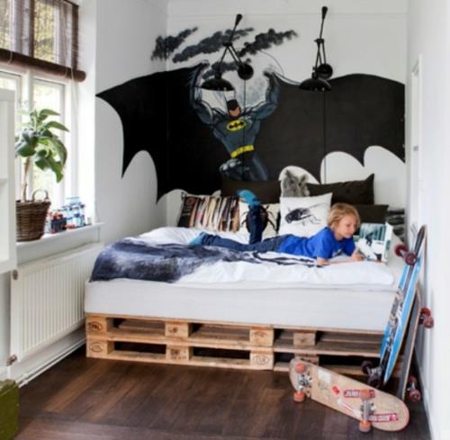 eklektyczne pomysły na wnętrze pokoju dziecięcego batman