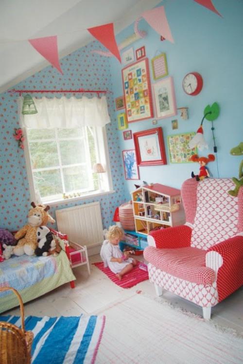 eklektyczne pomysły na wnętrze pokoju dziecięcego kolorowe