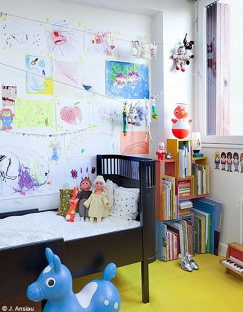 eklektyczne pomysły na projekt pokoju dziecięcego rysunki dla dzieci
