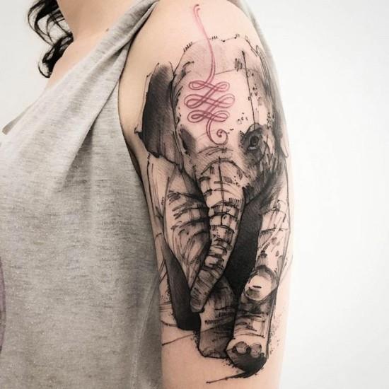 Idées de tatouage de manche d'éléphant en Inde