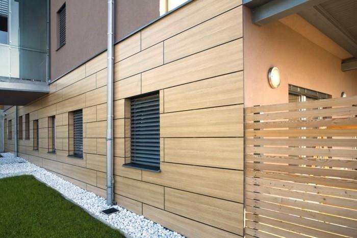 revêtement de façade élégant aspect bois avec panneaux hpl