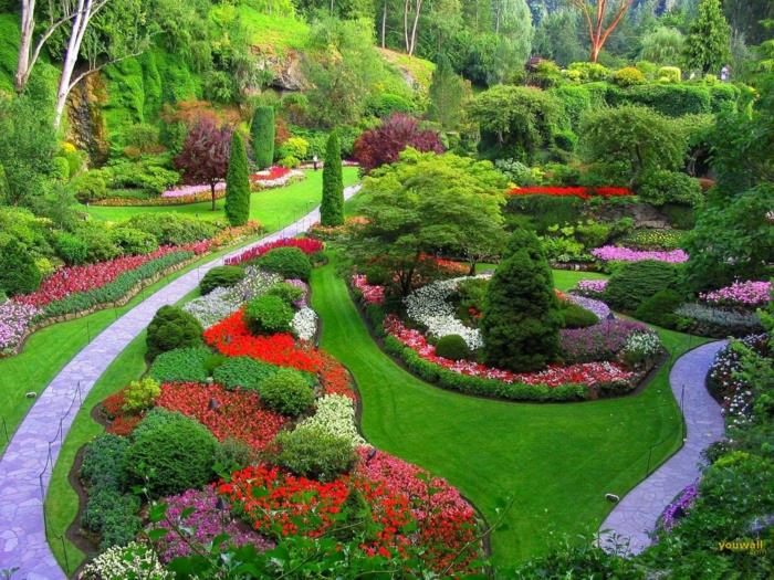 angielski ogród monachium kolorowe kwieciste