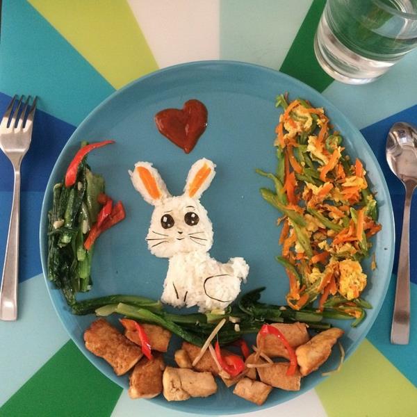 manger de la nourriture décorer lapin amour