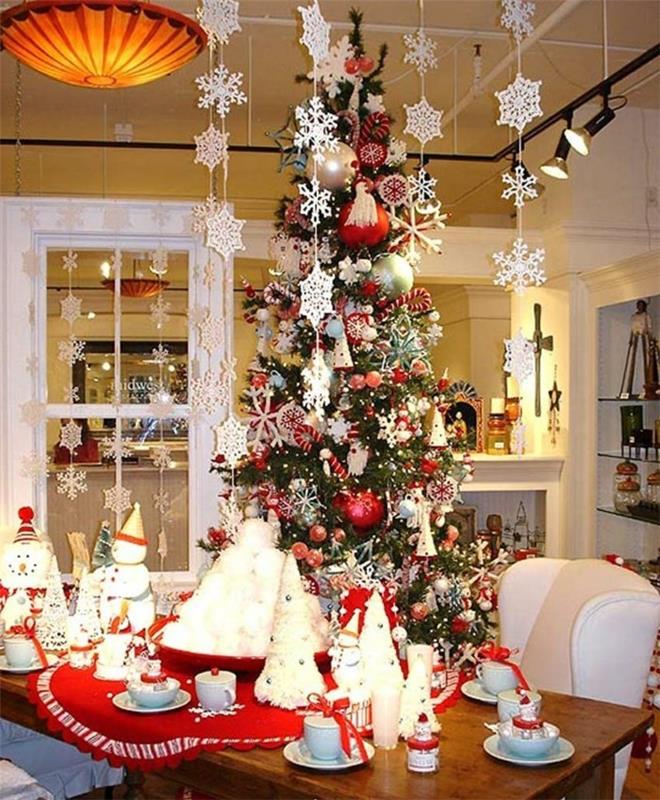 conception de salle à manger décorations de table de fête arbre de noël