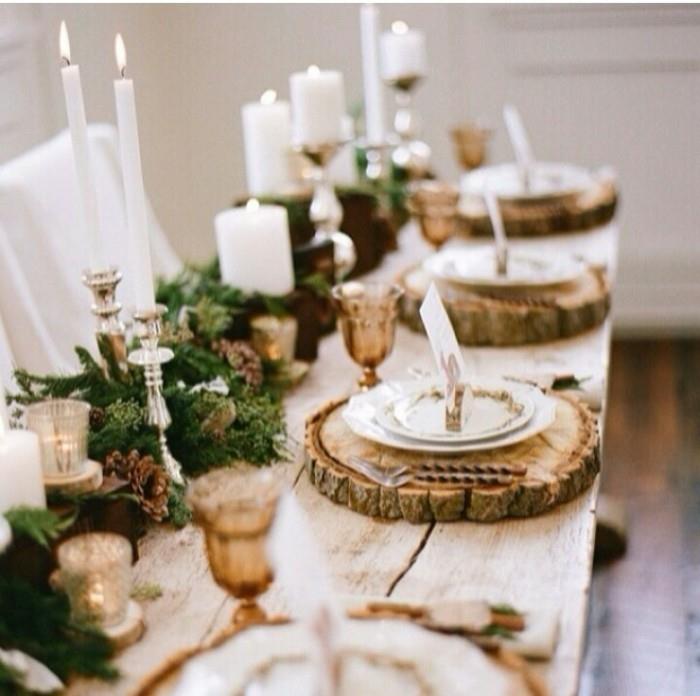 salle à manger design idées de décoration de noël table en bois rustique