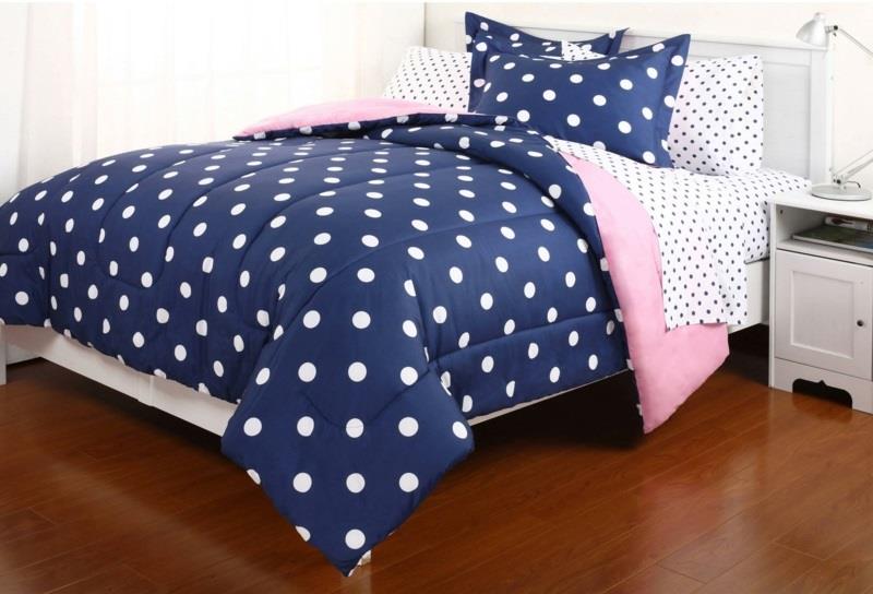 linge de lit exclusif pois bleu blanc rose