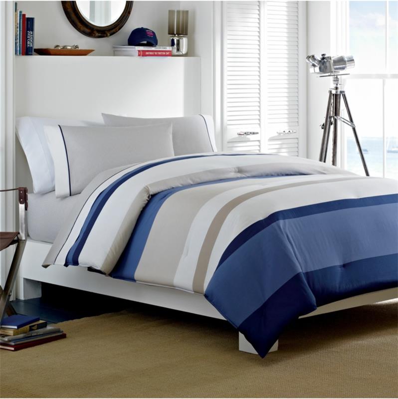 linge de lit exclusif linge de lit d'hiver à rayures bleues