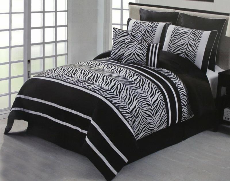 linge de lit exclusif drap de lit motif zèbre noir et blanc