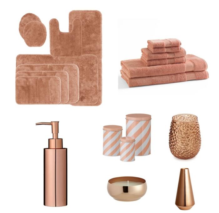 accessoires de salle de bain design d'intérieur couleur cuivre