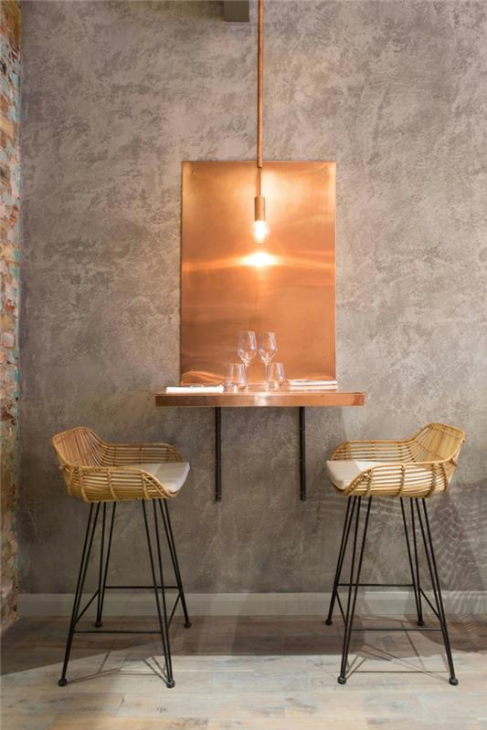 couleur cuivre design d'intérieur lampe mur table londres