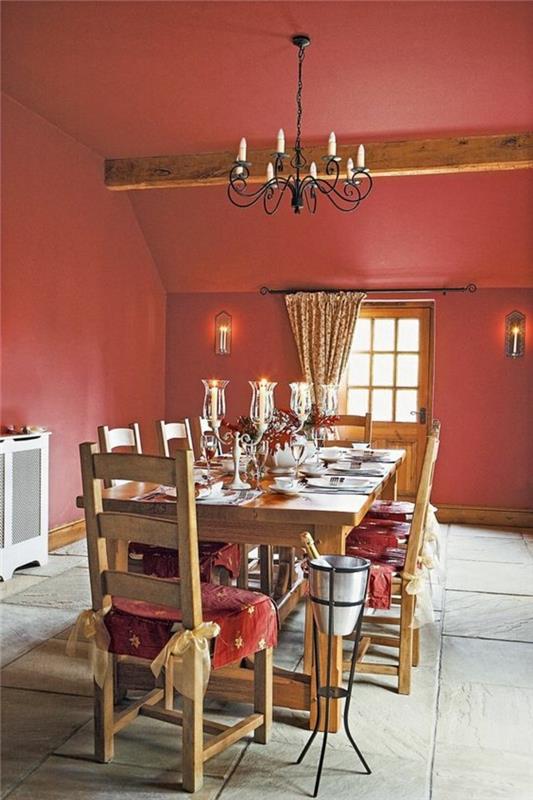 les couleurs dans la salle à manger le rouge rave rendent la salle à manger confortable