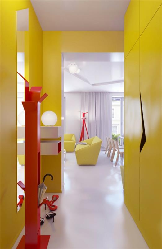 kolor korytarz żółty czerwony