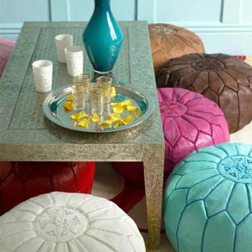 Eleganckie wzornictwo kolorystyczne w domu kobiece pufy poduszki na siedziska
