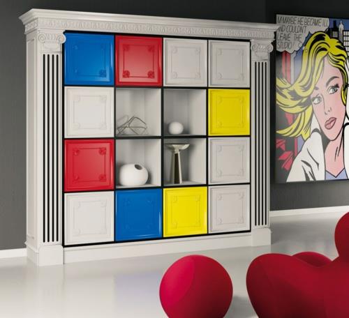 Elegancki kolor w domu w jasnym stylu popart